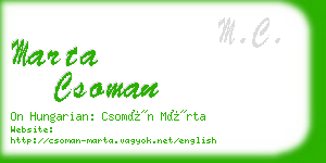 marta csoman business card